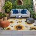 thumbnail image 2 of Yellow Sunflowers Outdoor Rug for Patio/Deck/Porch, Non-Slip Large Area Rug 5 x 7 Ft, Summer Farmhouse Retro Beige Indoor Outdoor Rugs Washable Area Rugs, Reversible Camping Rug Carpet Runner, 2 of 8