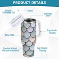 thumbnail image 2 of Yayeee 40oz Stainless Steel Tumbler with Straw and Handle Double-Wall Insulated Travel Water Bottle, Light Blue Shimmering Pattern, 2 of 8