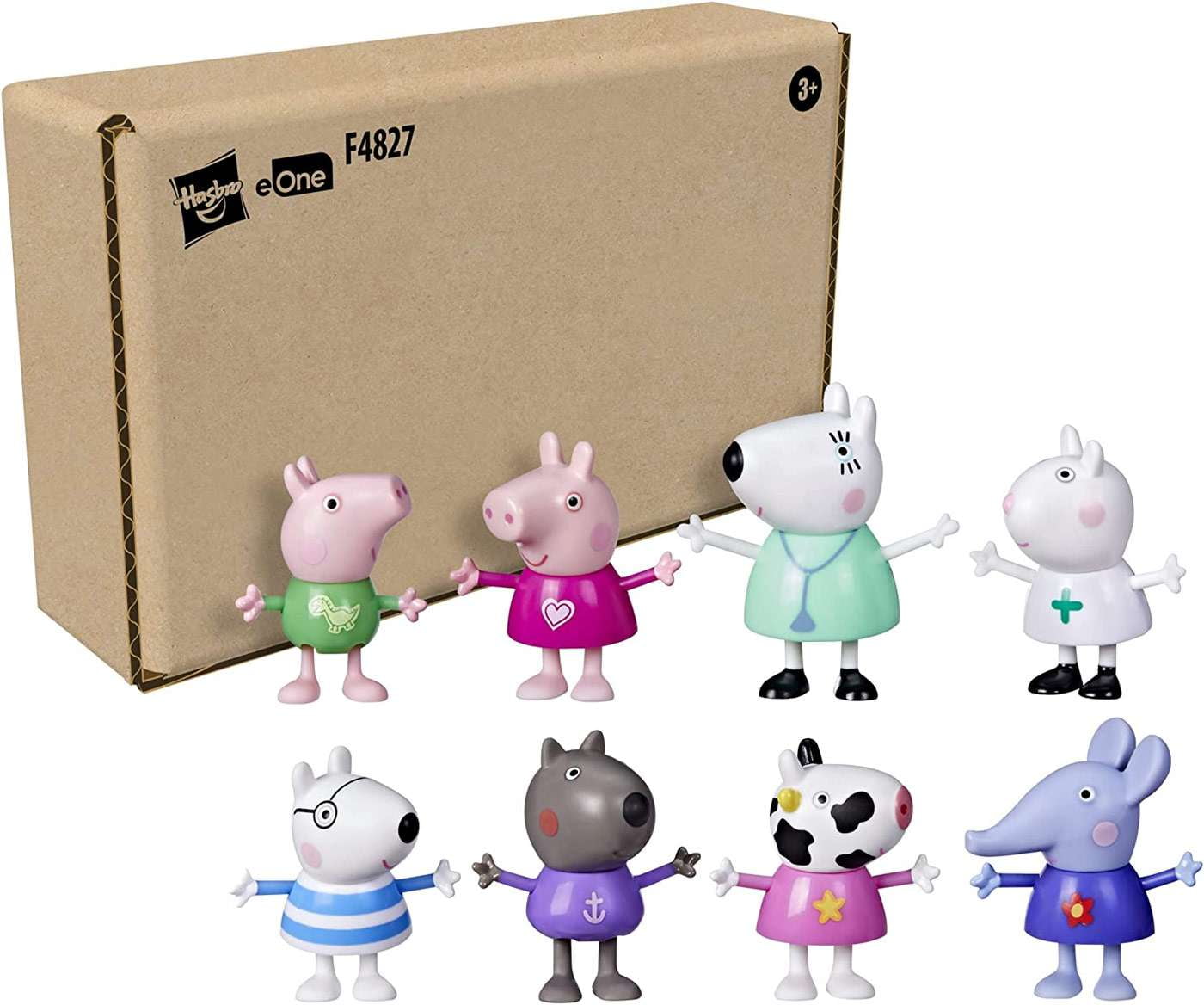Peppa Pig, George Pig, Suzy Sheep, Danny Dog, Penny Polar Bear, Carol Cow, Emily Elephant, & Dr. Polar Bear Mini Figure 8-Pack