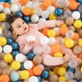 thumbnail image 3 of Ensemble de 100 Pcs Balles de Fosse Colorées 7 cm Épaissies en PE Anti-Écrasement Sans BPA Ni Phtalates Sûres Intérieur Extérieur Bébé Tout-Petit Enfants Balles Océaniques Kit de Jouets pour Piscine, 3 of 7