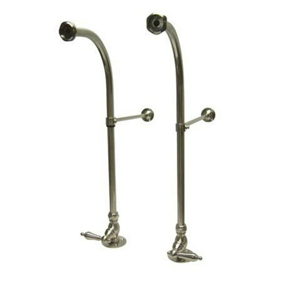 Freestanding Supply Lines with Shut Off Valves - Satin Nickel Tub Faucet Supply Kit - 23 Inch