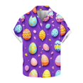 thumbnail image 3 of DDAPJ pyju Easter Button Down Shirts for Men Bunny Graphic Party Shirt Casual Stylish Short Sleeve Tops Big and Tall Hawaiian Shirt for Men on Sale Purple XXXL, 3 of 6