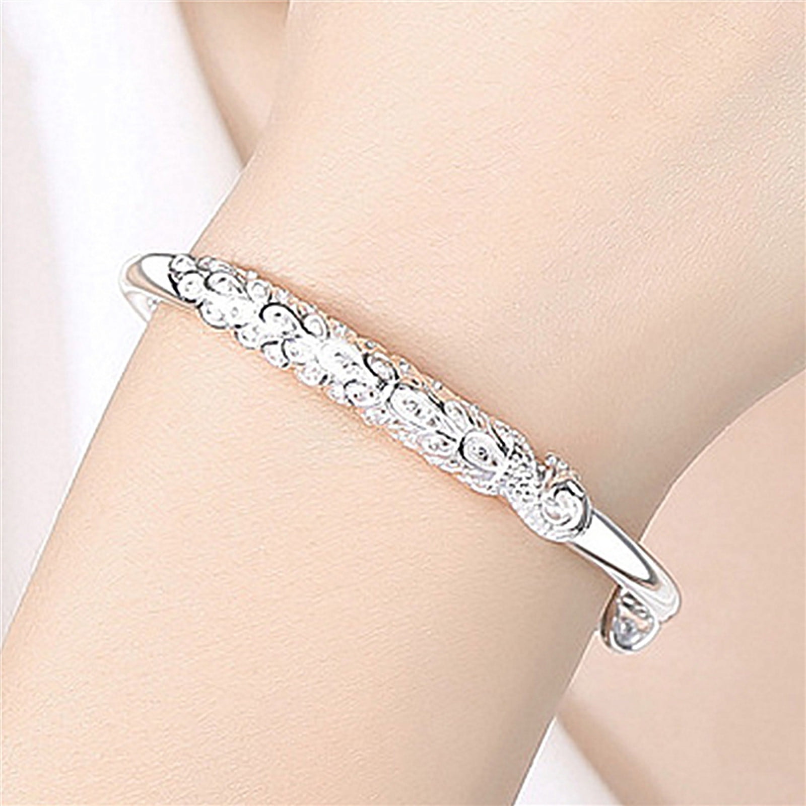 1pc Fashionable Minimalist Sterling Silver Bracelet For Women For Gift |  SHEIN