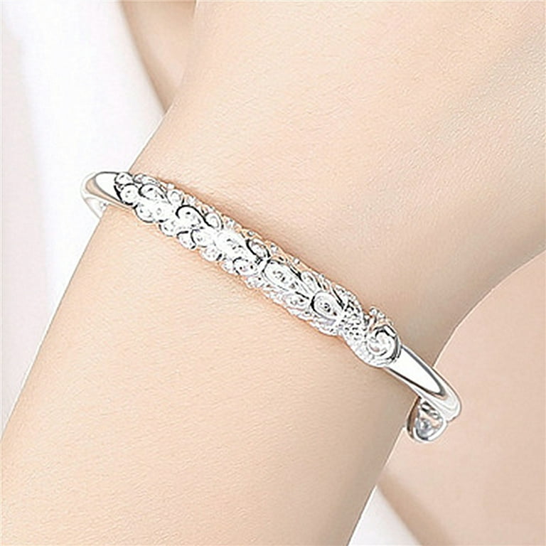 NIUREDLTD Silver Bracelet Silver Adjustable Bracelet Fashion