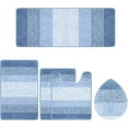 thumbnail image 2 of Ileading Traditional 5 Piece Large Size Microfiber Washable Bathroom Rug Set, Light Blue, 2 of 7