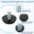 thumbnail image 3 of 20 paquetes de niveladores de pies de muebles con rosca M6, tornillo ajustable de 23x12, negro, 3 of 6