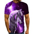 thumbnail image 1 of ICHUANYI Clearance Men Short-Sleeved Printed Color Buttons Fashion Casual T-Shirt Tops(Purple, XXXXXXL) Ichuanyi Ichuanyi, 1 of 3