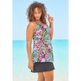 thumbnail image 4 of Swim 365 Women's Plus Size Longer Length Braided Tankini Top, 4 of 5