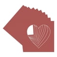 thumbnail image 3 of Brick Red Picture Frame Mat for 29x29 Frames - Heart Opening for 26x26 Photos - 10 Mats, 3 of 7