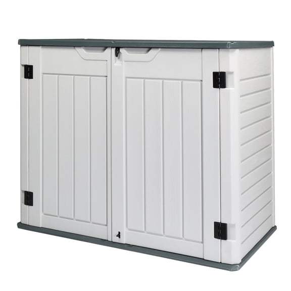 Zimtown 260 Gallon Outdoor Storage Deck Box HDPE Plastic White