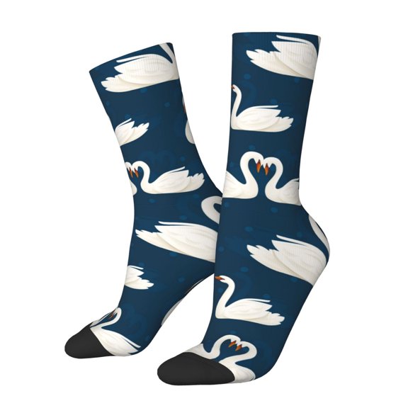 Vsdgher White Swam Crew Socks for Men & Women, Breathable Casual Athletic Ankle Socks