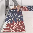 thumbnail image 2 of Kitchen Rugs Sets Of 2,Red and Blue Pioneer Flower Pattern Anti Fatigue Kitchen Mat Rugs Non Slip Washable,Decorative Kitchen Floor Mats for Kitchen,Sink,Laundry,17"X47", 2 of 5