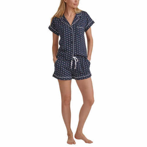 vil beslutte Underholdning licens New Tommy Hilfiger Women's 2-Piece Pajama Set- Navy Flag / SMALL -  Walmart.com