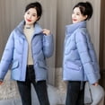 thumbnail image 2 of Herrnalise Jackets For Women Warm Pocket Coat Long Jacket Winter Sleeve Down Parkas Shackets For Women 2024 fall Blue,XXL, 2 of 6