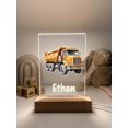 thumbnail image 5 of Free Personalized LED Wood Stand Night Light Up Table Lamp Boys Room Decor Construction Dump Truck Dumping Trailer Heavy Duty Equipment Gift, 5 of 5