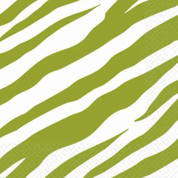 Avocado Zebra Stripe Animal Print Jungle Safari Theme Party Beverage Napkins