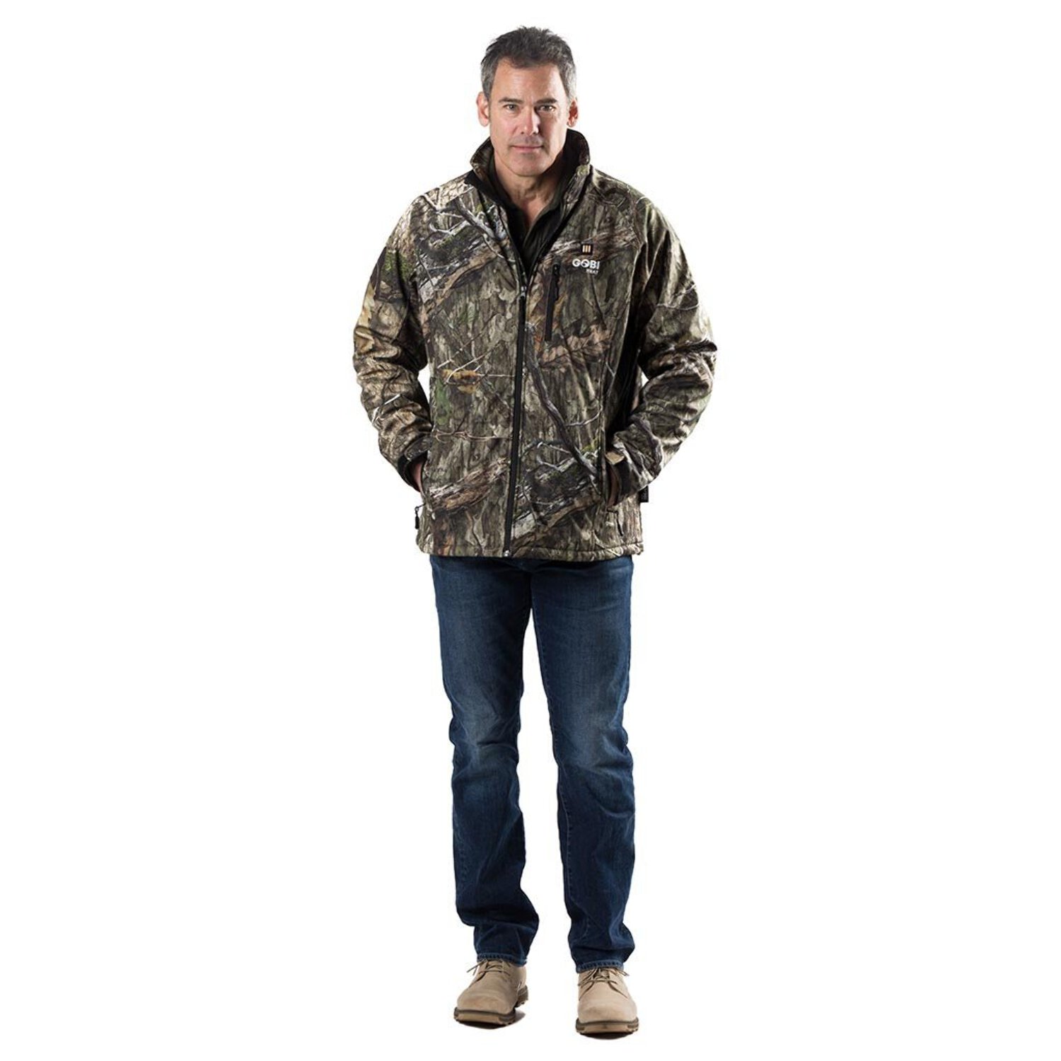 Sahara Men's Heated Hunting Jacket - Mossy Oak Camo by Gobi Heat