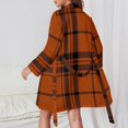 Bybiment Scottish Plaid Beautiful Repeat Women's Long Sleeve Belted