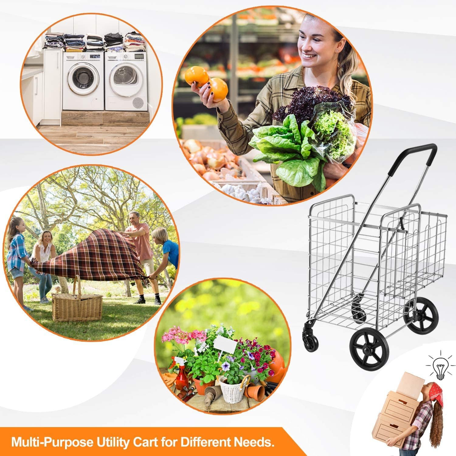 wellmax grocery shopping cart