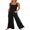 Black, variant on KOMOO Womens Casual Sleeveless Loose Jumpsuits Square Collar Smocked Rompers Pockets Wide Leg Jumpsuit