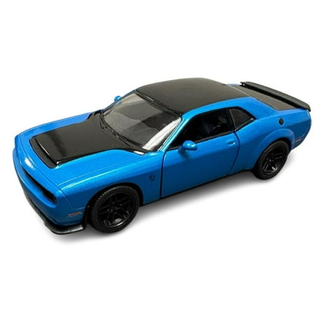 Rhode Island Novelty - Pull Back Die-Cast Metal Vehicle - DODGE CHALLENGER SRT [Blue](5 inch)