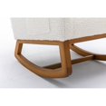 thumbnail image 6 of Gzxs Nursery Rocking Chairs, Upholstered Fabric Nursery Chairs with Tall Back and Side Pocket, Nursing Chair with Rubber Wood Legs, Rocker Glider Chair for Nursery, Living Room, White Teddy, 6 of 10