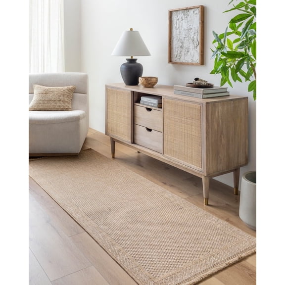 Livabliss Outdoor Rugs, 3x7 Mirage Cottage Tan Runner Area Rug for Patio, Porch, Deck, Backyard, Waterproof Indoor Outdoor Carpet (2'7" x 7'3" Runner)