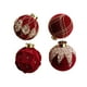 thumbnail image 4 of Adorno navideño decorativo irrompible de terciopelo flocado para árbol de Navidad. Pelota, 4 of 8