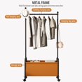 thumbnail image 2 of Clothing Rack with Wheels, Portable Clothing Rack With Shelves & Hooks, Heavy Duty Garment Racks for Hanging Clothes, Clothes Storage and Display (C, 171x80x33.5cm), 2 of 7