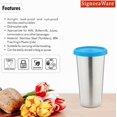 thumbnail image 5 of Stainless Steel Mini Tumbler With Lid - Blue, 300ml | Useful For Gym & Yoga Sessions - Great For Office, Picnics & Travel | Easy To Carry, Airtight & Leakproof, 5 of 5