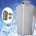 thumbnail image 3 of Verano Enfriamiento de carga Transpirable Absorbente de sudor Enfriamiento Refrigeración Chaleco Ropa de secado rápido Enfriamiento Verde XL Soledad Chaleco de ventilador de enfriamiento, 3 of 9