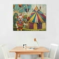 thumbnail image 2 of Chilfamy Clown Circus Tent Ferris Wheel Canvas Wall Art Print Ready to Hang Home Decor Living Room Bedroom Office Wall Decor 16x12in, 2 of 6