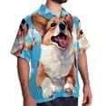 thumbnail image 2 of Corgi Dog Men's Short Sleeve Poplin Shirt - Casual Printed Button Down Short Summer Beach Shirts Unisex940, 2 of 6