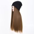 thumbnail image 3 of Mens Womens Hats Beanies Women Hat Wig Knit With Long Straight Wig Hat Dismountable Warm Cap for Winter Thickened Cold Hat, 3 of 4