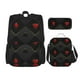 thumbnail image 1 of Disketp Red Poker Mochila Estampada de Gran Capacidad con Lonchera y Estuche, Set de 3 Piezas para Estudiantes, 1 of 7