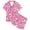 p-76Hot Pink300, variant on CAIVO 2 Piece Pajama Sets Kids Girls Heart Printed Short Sleeve Lapel Button Down Shirts Tops With Shorts Sleepwear Nightwear