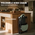 thumbnail image 6 of AILEEKISS Foldable High Chair for Baby, Toddler Eating Chair with Detachable Double Trays, Green, 6 of 12