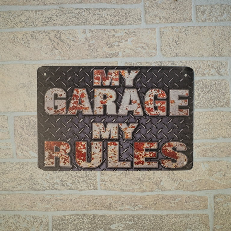 Vintage My Garage Rules Metal Wall Sign Industrial Man Cave Mechanic Shop Decor Vintage My Garage Rules Metal Wall Sign Industrial Man Cave Mechanic Shop Decor