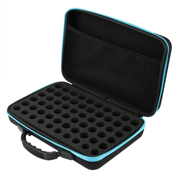 Étui de transport pour huiles essentielles - Étui de transport pour huiles essentielles Étui rigide, 60 bouteilles adaptées aux bouteilles de 5 ml, 15 ml(bleu)