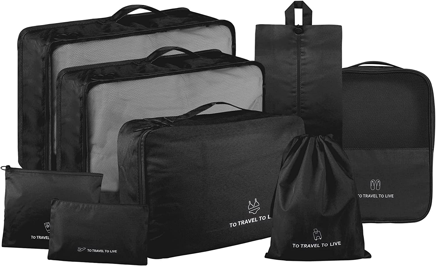 Packing Cubes Set, 8 Pcs Travel Packing Organizers for Suitcases, Large Capacity Travel Luggage