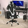 thumbnail image 3 of BizChair Gaming Chair Racing Office Computer PC Adjustable Chair with Reclining Back and Transparent Roller Wheels in Black LeatherSoft, 3 of 9