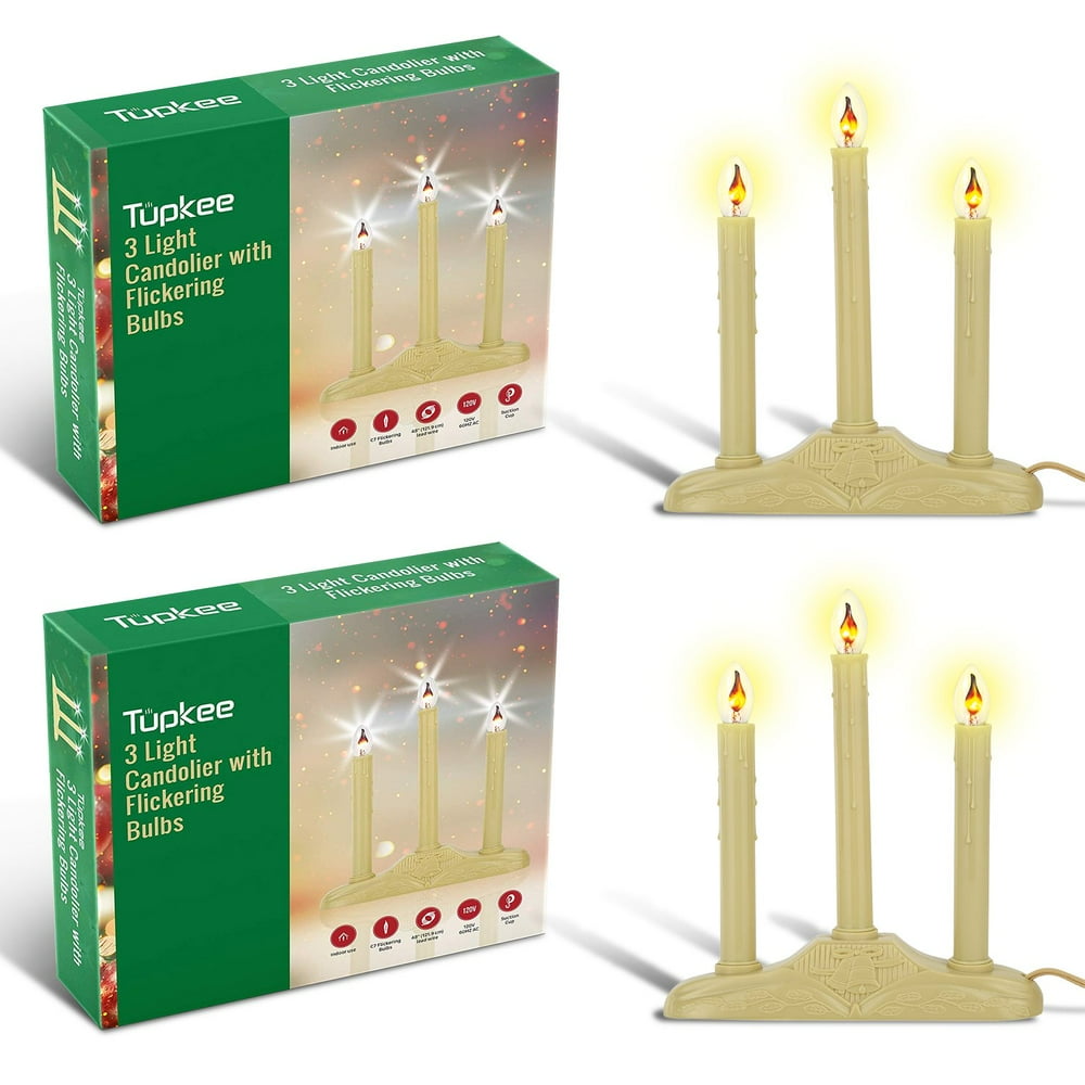 Tupkee Christmas Candolier Window Candles with Flickering Bulbs 3