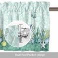 thumbnail image 6 of Summer Marine Life Valance Curtain for Windows Tropical Fish Ocean Starfish Conch Sea Shell Rod Pocket Curtain Valances Short Window Treatments for Kitchen Bathroom Laundry Basement 54 x 18 Inch, 6 of 9