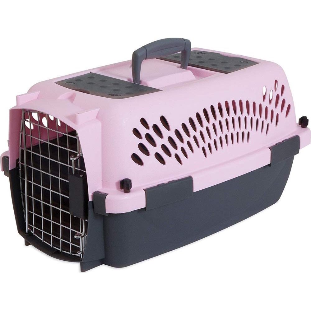 Aspen Pet Porter Heavyduty Pet Carrier Pink Builtin Compartments Hold