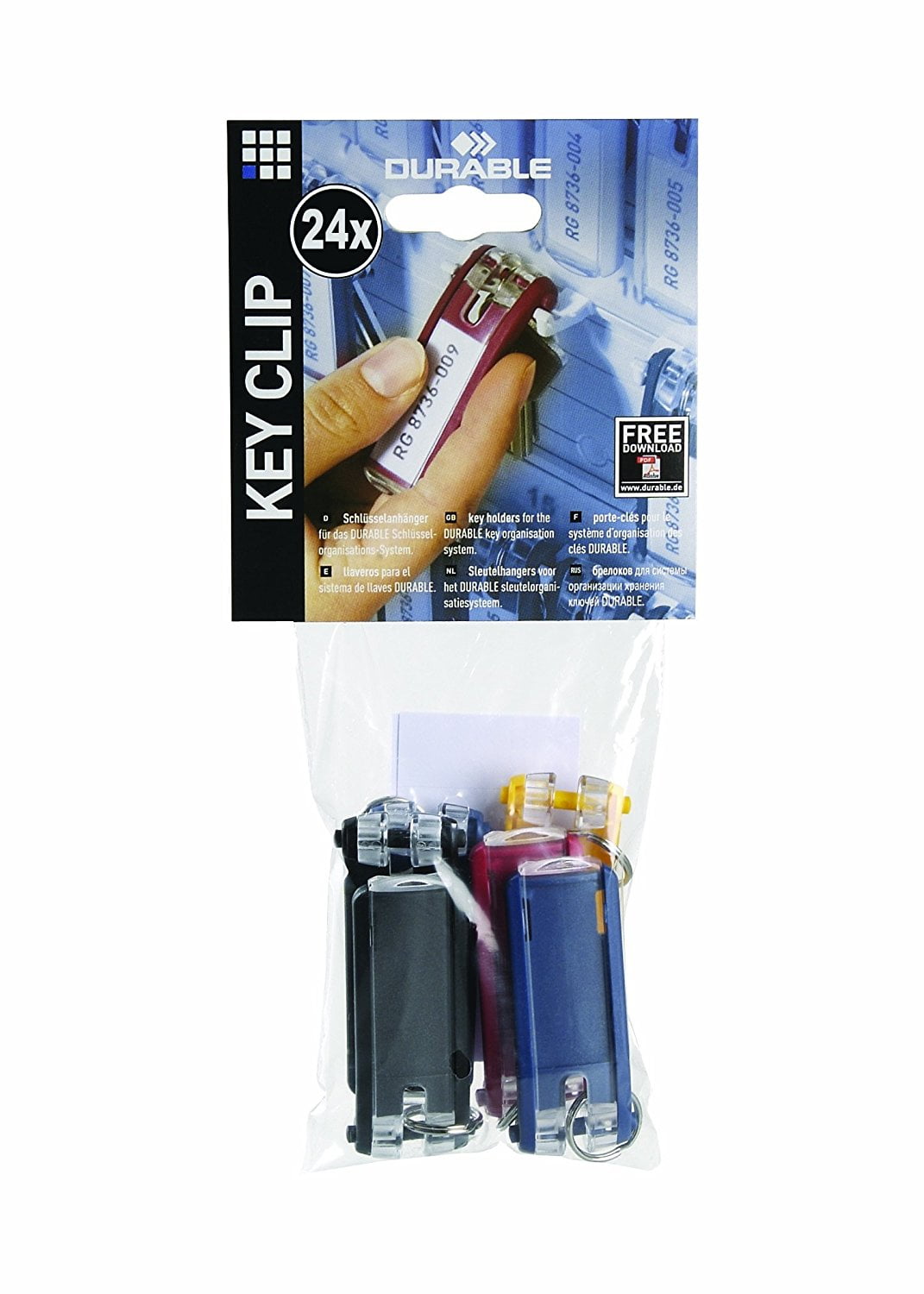 Slip-N-Grip FB-P9933-98 Plastic Key Tags Blue 1000/Pack 