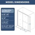 thumbnail image 3 of Glide 50-54 in. W x 70 in. H Sliding Glass Shower Doors Frame in Black,Clear Tempered Glass, 3 of 22