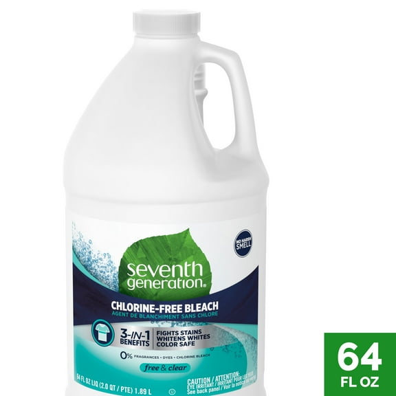 Seventh Generation Non Chlorine Bleach Stain Remover Free & Clear 64 oz Pack Of 6