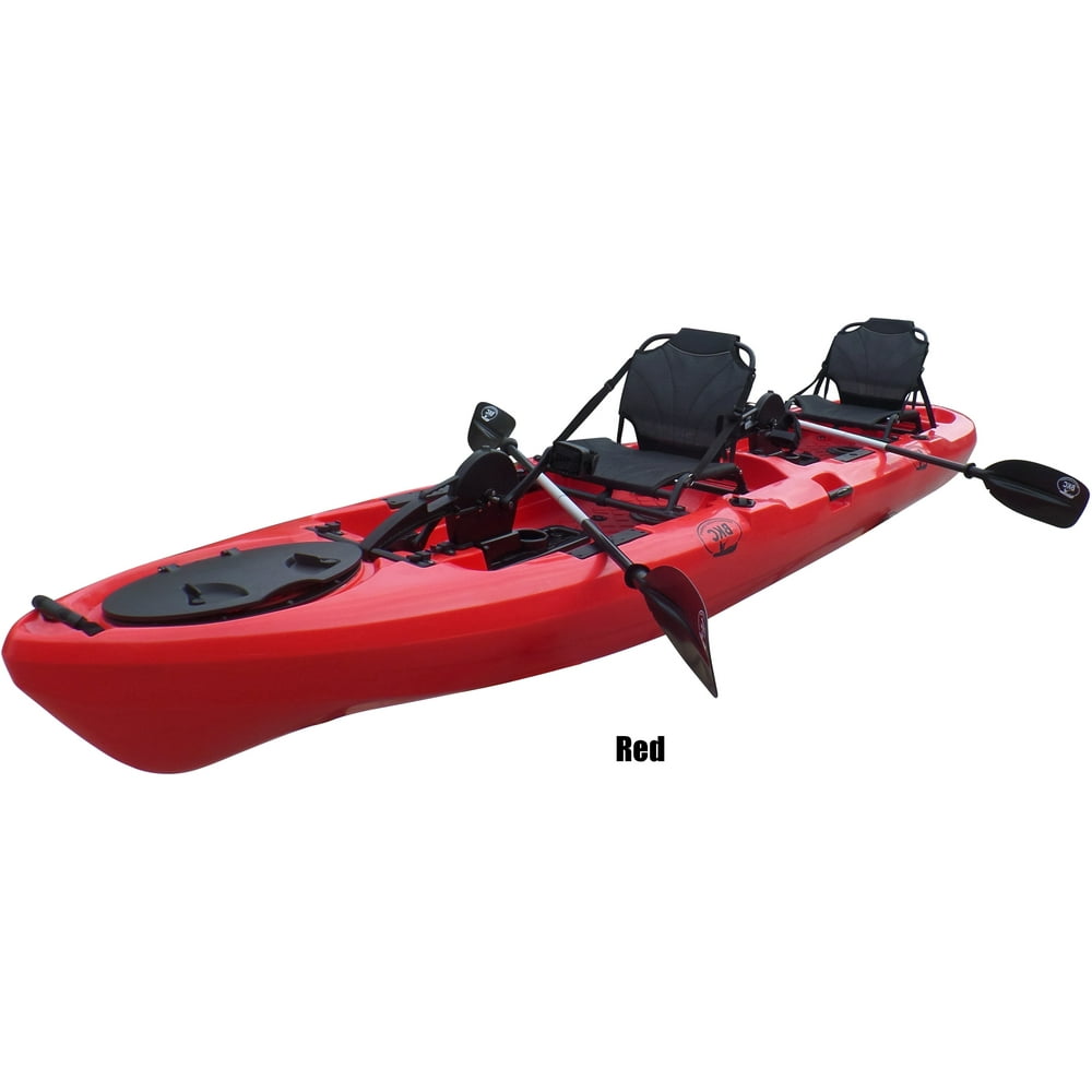 BKC PK14 14' Tandem Sit On Top Pedal Drive Kayak W/ Rudder System, 2