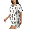 thumbnail image 3 of Womens Pajama Sets With Pocket, cute traffic light Pattern Lounge Sets Short Sleeve Sleepwear PJ Sets for Women, 3 of 6