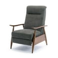 thumbnail image 4 of Kingfisher Lane Charcoal Polyester Fabric Wood Arm Push Back Recliner, 4 of 13